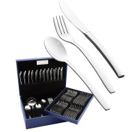 Faqueiro 101 Peças London Forjado Liso Em Aço Inox Wolff Com Estojo De Madeira